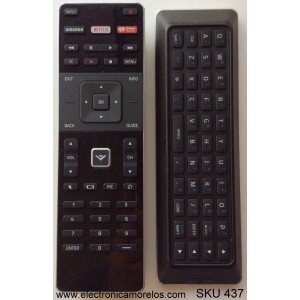 CONTROL REMOTO PARA TV VIZIO / XRT500 V.1 / MODELO M322I-B1 / M422I-B1 / M492I-B2 / M602I-B3 / M552I-B2 / M652I-B2 / M702I-B3 / M502I-B1